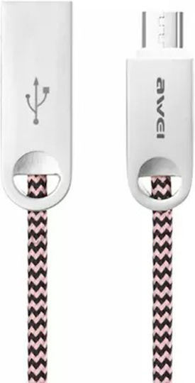 Awei Braided USB 2.0 to micro USB Cable Χρυσό 1m (CL-30)
