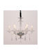 Aca Chandelier Candlestick 6xE14 Transparent 53cm BLK80386PCC