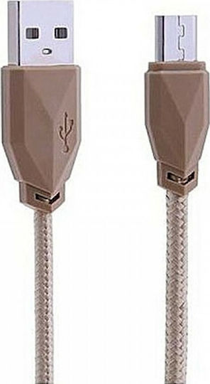 Awei Braided USB 2.0 to micro USB Cable Χρυσό 1m (CL-982)