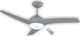 United UCF699 Ceiling Fan 132cm with Light and Remote Control Silver