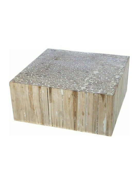 Platz Couchtisch Box aus Massivholz Beige L80xB80xH35cm