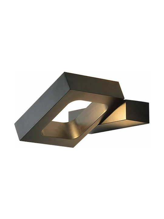 Aca Modern Wall Lamp with Integrated LED and Warm White Light Black Width 14.5cm