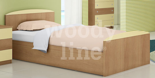 Lemnos 1 Kids Bed Semi Double Yellow for Mattress 110x190cm