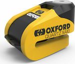 Oxford Quartz Κλειδαριά Δισκόφρενου Μοτοσυκλέτας με Συναγερμό & Πείρο 10mm Κίτρινο Χρώμα