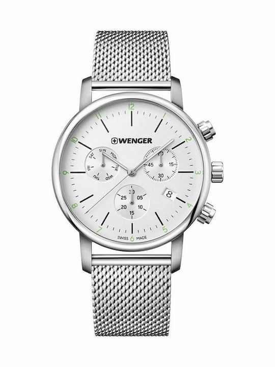 Wenger Urban Classic Herrenarmbanduhr 44 mm Chr...