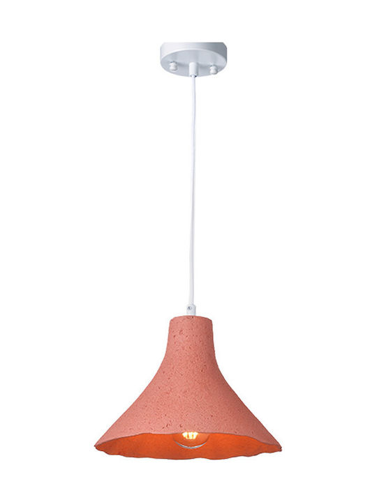 Aca Pendant Light Single-Light Bell for Socket E27 Pink