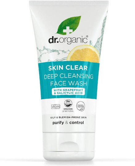 Dr.Organic Skin Clear Organic Tea Tree Deep Gel Καθαρισμού Προσώπου για Ακνεϊκές Επιδερμίδες 125ml