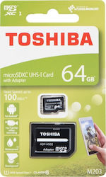 Toshiba M203 microSDXC 64GB Class 10 U1 UHS-I με αντάπτορα