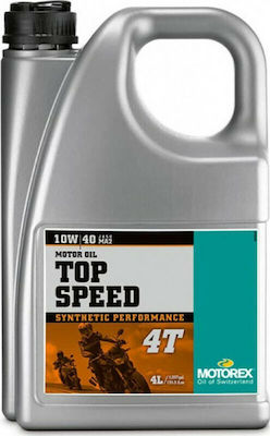 Motorex Top Speed 4T Synthetic Motorcycle Oil for Four-Stroke Engines 10W-40 4lt