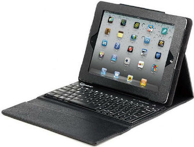 Gembird Flip Cover Δερματίνης με Πληκτρολόγιο US Layout Μαύρο (iPad 1/2/3)