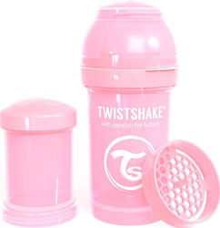 Twistshake Set aus Plastikflaschen Pastel Gegen Koliken mit Silikonsauger für 0+, 0+ m, Monate Pink 180ml 2Stück
