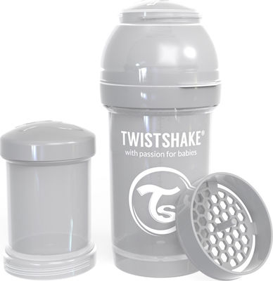 Twistshake Set aus Plastikflaschen Pastel Gegen Koliken mit Silikonsauger für 0+, 0+ m, Monate Grey 180ml 2Stück