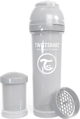 Twistshake Set aus Plastikflaschen Pastel Gegen Koliken mit Silikonsauger für 0+, 0+ m, Monate Grey 330ml 2Stück