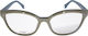 Fendi Damen Acetat Brillengestelle mit Rezept Cat Eye Beiges FF0044 MHP