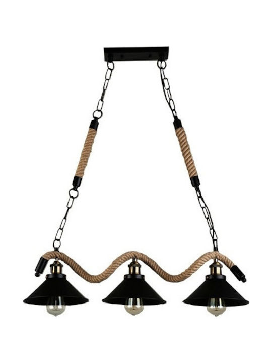 GloboStar Tymen Pendant Light Suspension Rail for Socket E27 Black