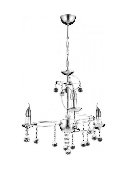 Homeplus Valencia Chandelier Candlestick 3xE14 Silver 07.04.0293