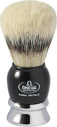 Omega 11648 Shaving Brush with Boar Hair Bristles Black