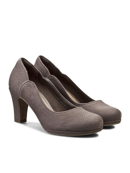 Clarks Anatomic Brown Heels Animal Print Chorus Nights Taupe Snake