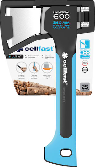 Cellfast U600 Shredding Axe Length 26cm and Weight 600g with Fiberglass Handle