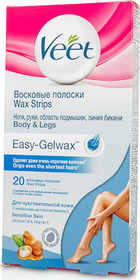 Veet Easy Gelwax Body & Legs Sensitive Skin Cyanusblüte 20Stück