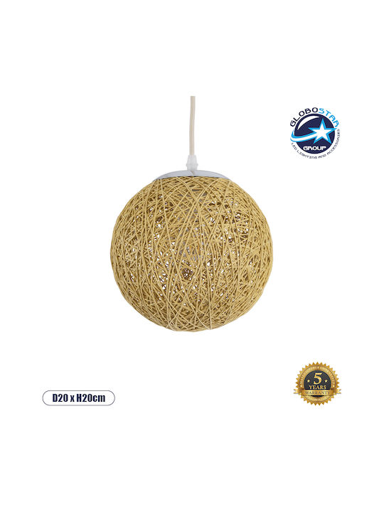 GloboStar Ra Pendant Light Brown Boho with Socket E27 20cm