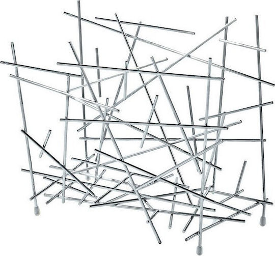 Alessi Blow Up Magazine Rack Metallic Grey 35x45.5x28.5cm
