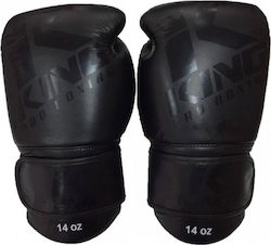 King Pro Boxing Matte Black Γάντια Πυγμαχίας Δερμάτινα για Αγώνα Μαύρα