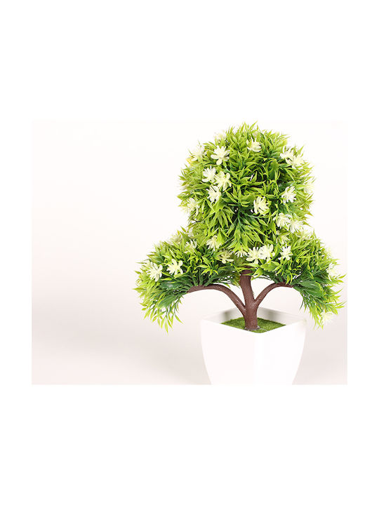 Keskor Künstliche Pflanze im Topf Bonsai Grün 26cm 1Stück