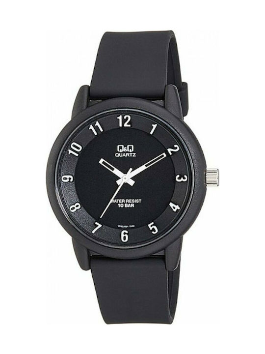 Q&Q Watch with Black Rubber Strap