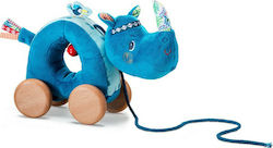 Lilliputiens Slide Toy Marius Trekknuffel Rhinoceros made of Fabric with Sounds for 0++ Months