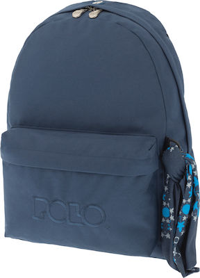 Polo Original 600D Σχολική Τσάντα Πλάτης Γυμνασίου - Λυκείου σε Μπλε χρώμα 23lt 2020