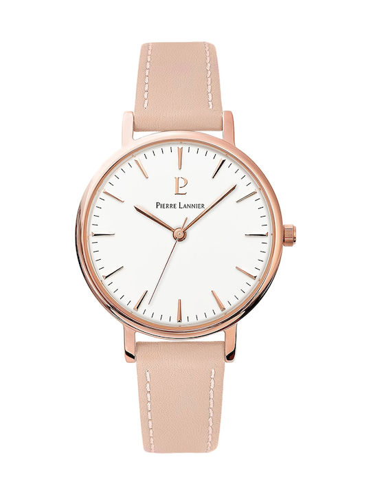 Pierre Lannier Watch with Pink Leather Strap 090G905
