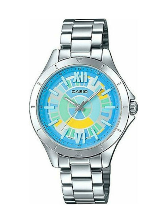 Casio Uhr mit Silber Metallarmband LTP-E129D-2A