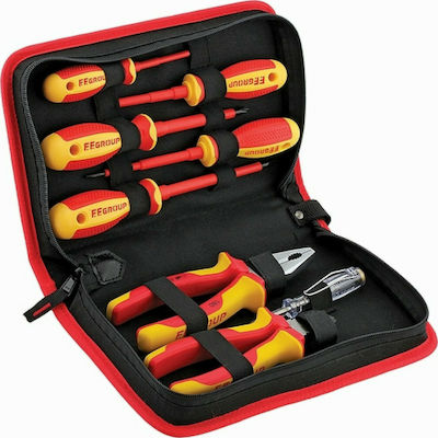 F.F. Group 38375 Caseta cu 8 Set de scule de electrician