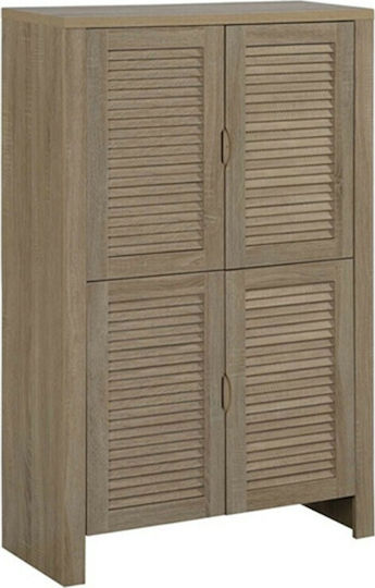 Holz Schuhschrank mit 6 Regalen Braun L80xW32xH127cm