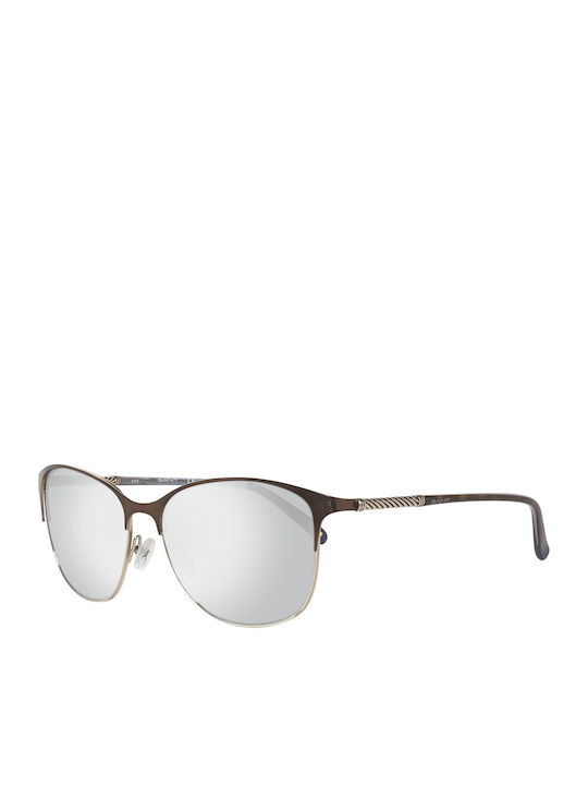 Gant Women's Sunglasses with Brown Metal Frame and Silver Mirror Lens GA8051 49G