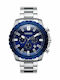Breeze Orbiter Ανδρικό Ρολόι 48mm Χρονογράφος Μπαταρίας με Ασημί Μεταλλικό Μπρασελέ