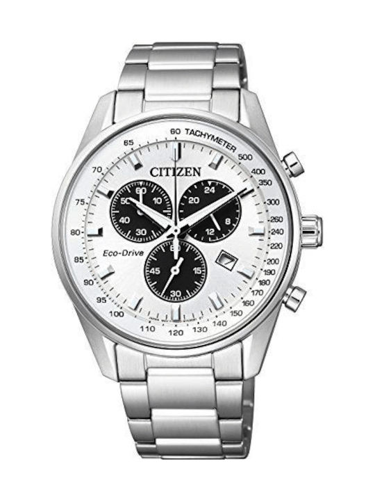 Citizen Eco-Drive Eco - Drive Chronograph Watch with Metal Bracelet Silver
