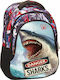 No Fear Shark School Bag Backpack Elementary, Elementary Multicolored