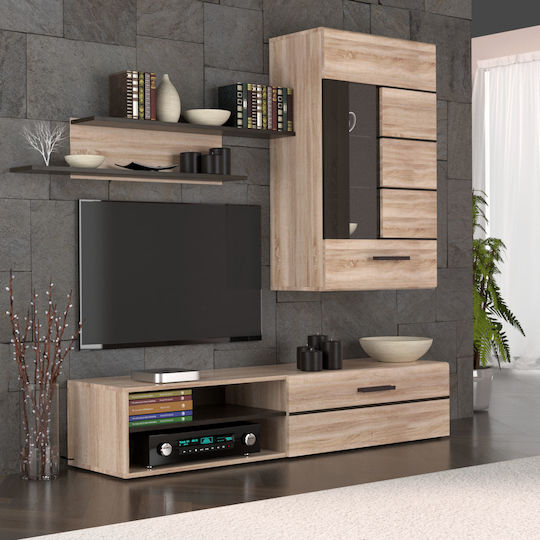 Σύνθετο Σαλονιού Solo Sonoma / Wenge με Βιτρίνα Μ228xΒ41xΥ184εκ. Σύνθετο Σαλονιού Solo Sonoma / Wenge με Βιτρίνα Μ228xΒ41xΥ184εκ.