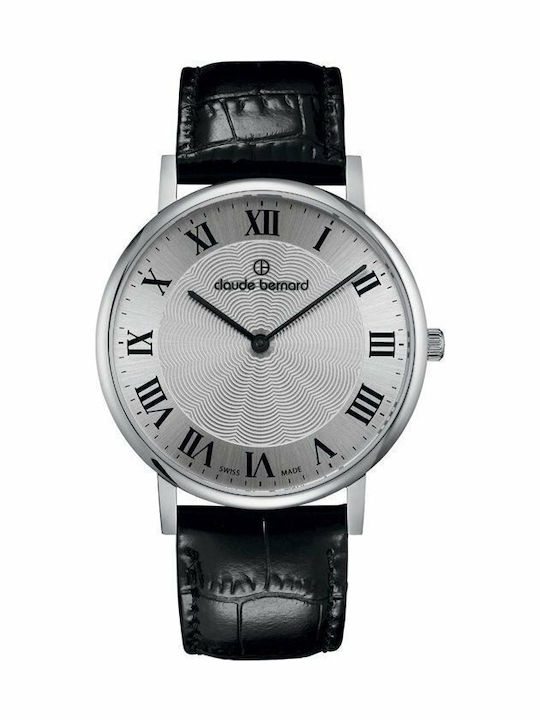 Claude Bernard Classic Men's Watch 39mm Battery with Black Leather Strap