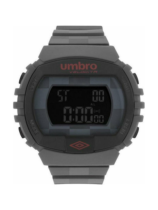 Umbro Velocita Chronograph Digital Uhr Chronograph Batterie mit Gray Kautschukarmband