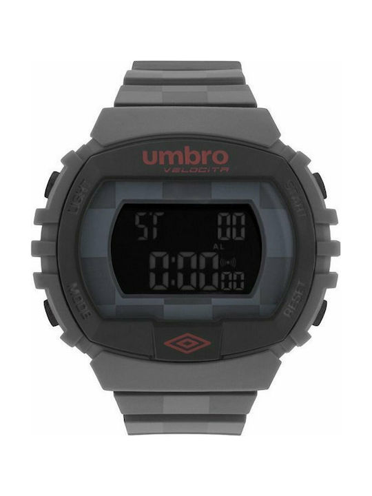 Umbro Velocita Chronograph Digital Ceas Cronograf Baterie cu Gri Brățară din cauciuc