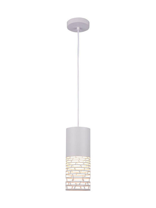 Viokef Feretti Pendant Light White Bell with Socket E27 12x120cm