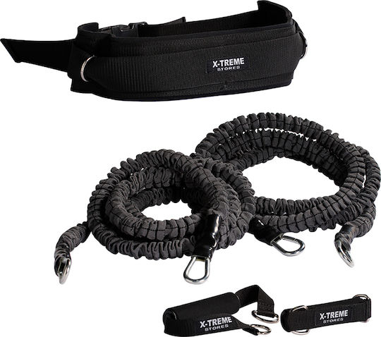 X-FIT CrossFit Σωληνωτά Λάστιχα Γυμναστικής με Λαβές Σετ 2τμχ Μαύρα 2.7m