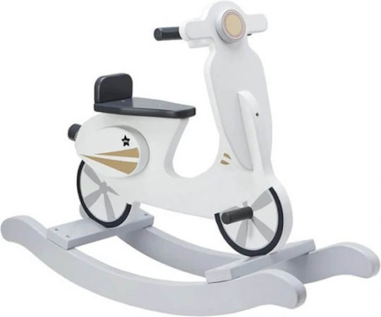 Kids Concept Wooden Rocking Toy Scooter for 18+ months with Max Load Capacity 50kg White