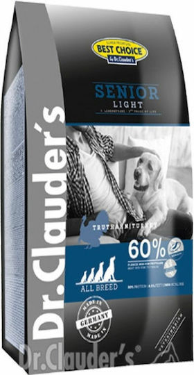 Dr.Clauder's Best Choice Senior / Light 12.5kg Ξηρά Τροφή Διαίτης, χωρίς Γλουτένη για Ηλικιωμένους Σκύλους με Γαλοπούλα και Ρύζι