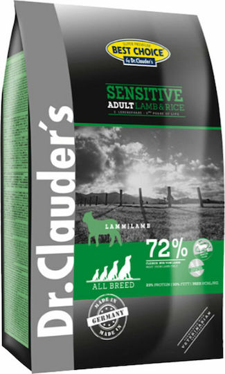 Dr.Clauder's Best Choice Sensitive Adult 4kg Dry Food Grain-Free for Adult Dogs with Rice and Lamb