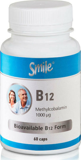 AM Health Smile B12 Βιταμίνη για την Υγεία του Νευρικού Συστήματος 1000mcg 60 κάψουλες