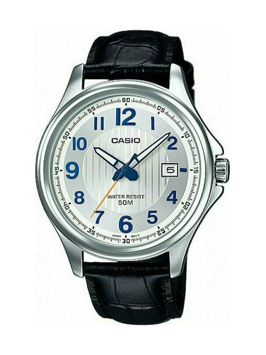 Casio Watch Battery with Black Leather Strap